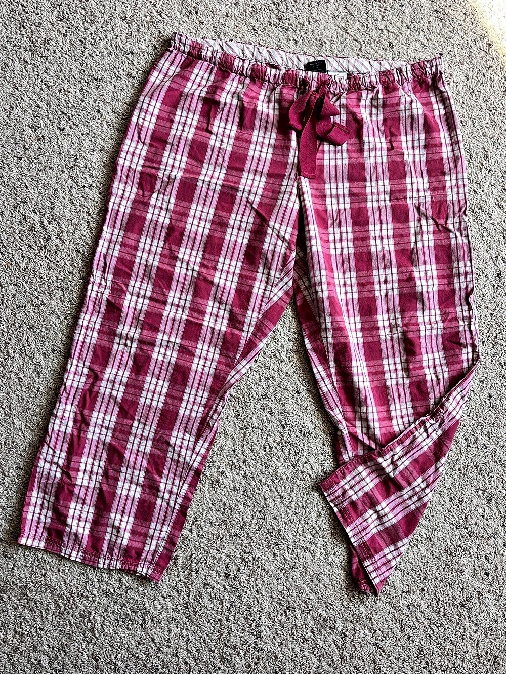 Faded Glory Plaid 100% Cotton Pijama Pants Pink & White Women’s XL (16)
